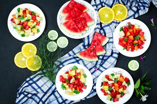 colorful fruit salad with berries and citrus