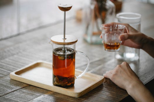 a cup of herbal tea to replace caffeinated drinks