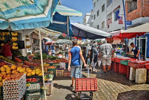 shopping at a farmers market