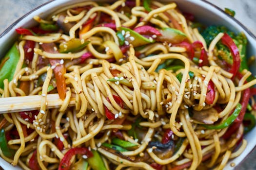 delicious stir-fry with colorful vegetables