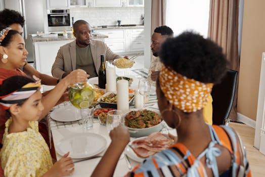 group of people enjoying a healthy meal