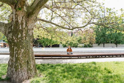 a person enjoying a meal in a peaceful setting