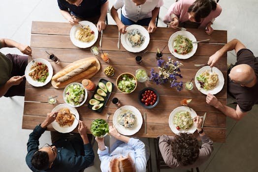 family sharing a meal