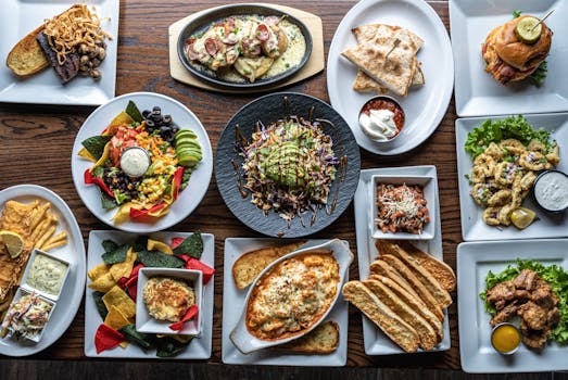 a variety of plant-based meals served on a table