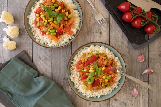 cauliflower rice in a bowl